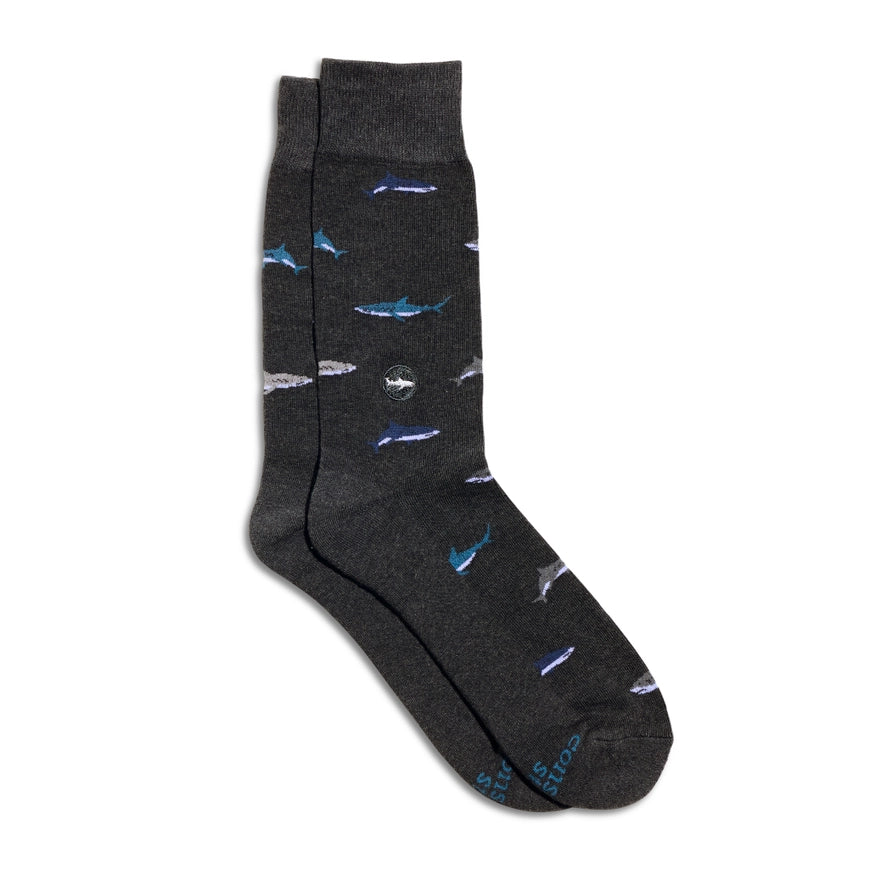 Conscious Step Organic Cotton Socks that Protect Sharks Oceana - Gray Sharks