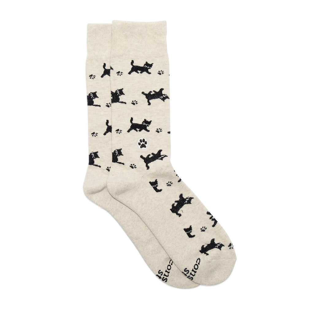 Conscious Step Organic Cotton Socks that Save Cats Best Friends Animal Society - Beige