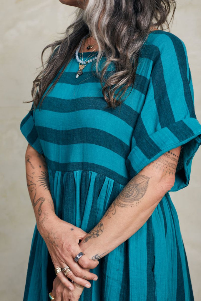 Curator SF 100% Cotton Perry Maxi Dress in Ocean Stripe – Terra ...