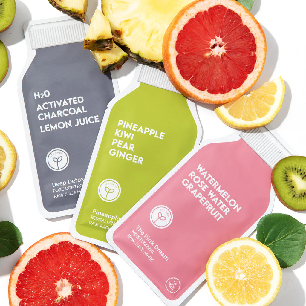 ESW Beauty Eco Friendly Vitamin C Glow Antioxidant Rich Radiant Skin Sheet Mask Set