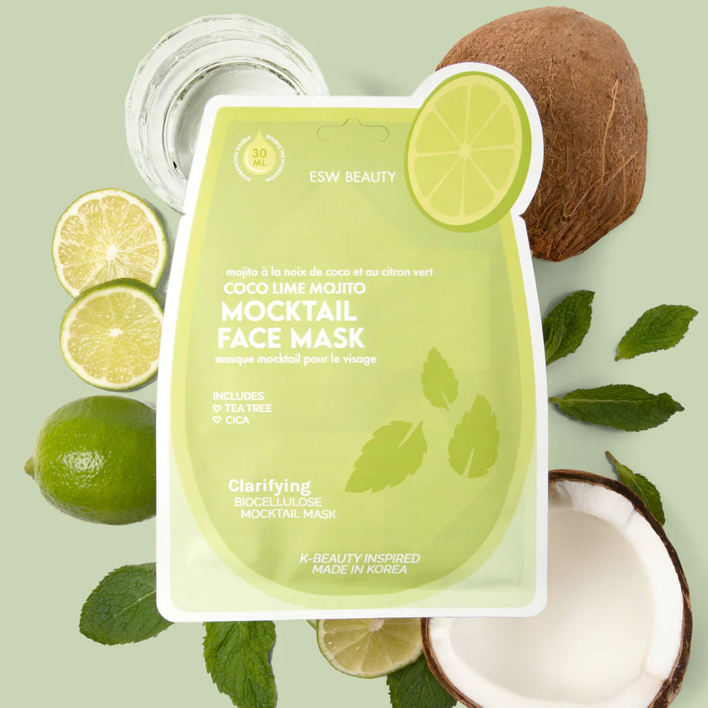 ESW Beauty Eco Friendly Mocktail Biocellulose Revitalizing Face Sheet Mask - Coco Lime Mojito