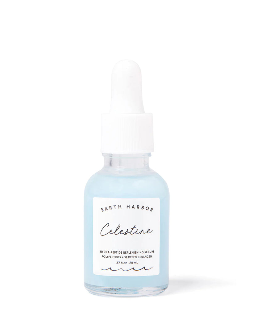 Earth Harbor Naturals CELESTINE Skin Smoothing Hydra-Peptide Replenishing Serum with Polypeptides + Seaweed Collagen