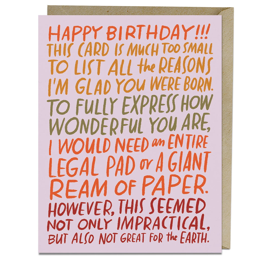 Em & Friends Ream of Paper Birthday Greeting Card