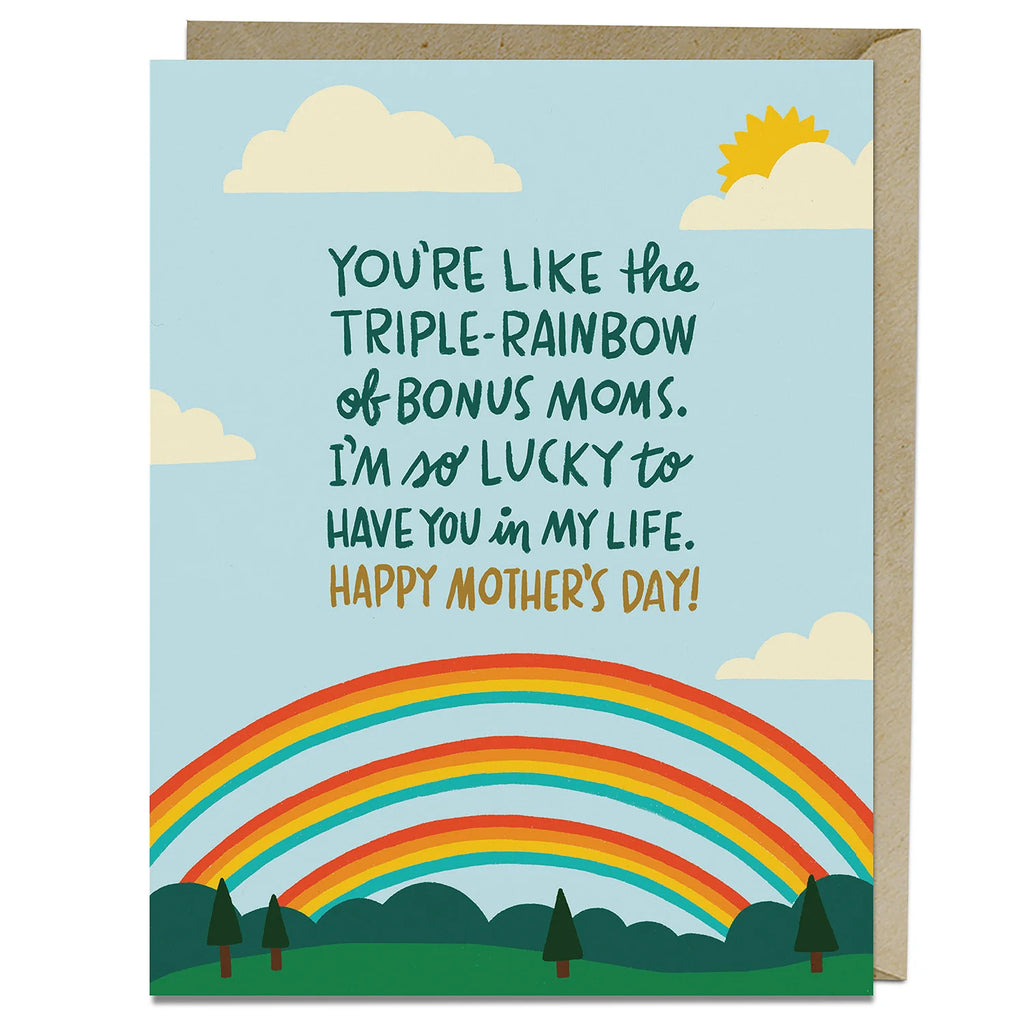 Em & Friends Triple Rainbow Bonus Mom Mother's Day Card