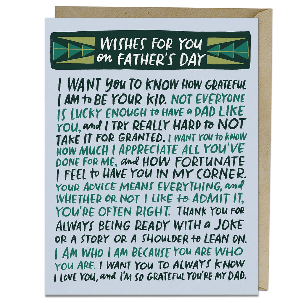 Em & Friends Wishes for You Father's Day Greeting Card