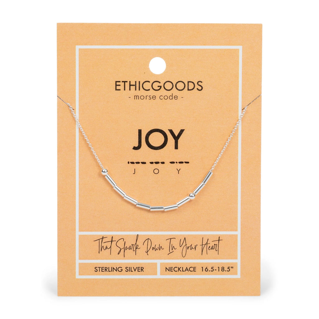 EthicGoods Classic Gold Morse Code Beaded Necklace - Joy