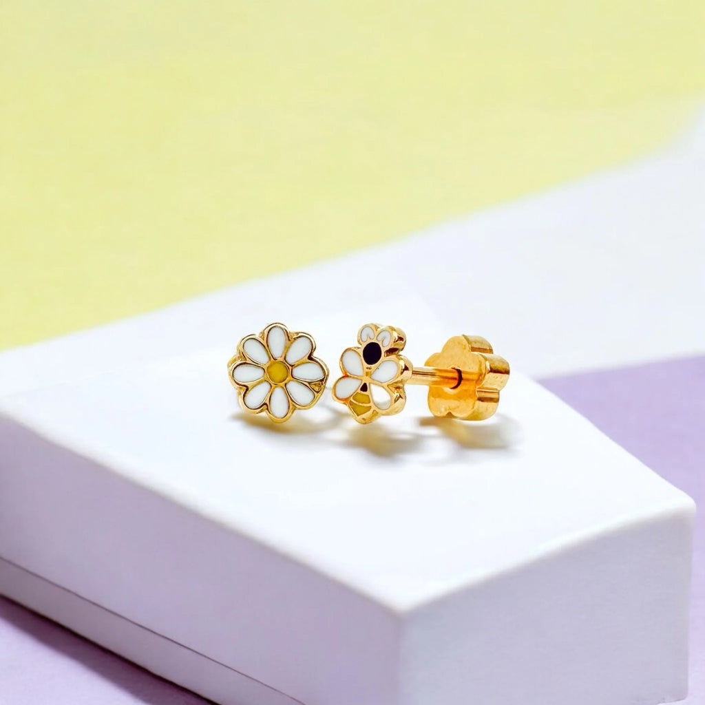 EthicGoods Kids Tiny Stud Earrings - Bee & Daisy