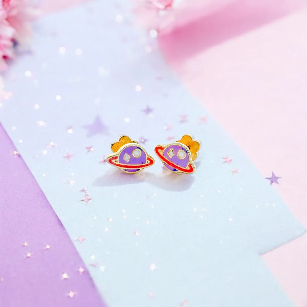 EthicGoods Kids Tiny Stud Earrings - Saturn Tiny Stud Earrings