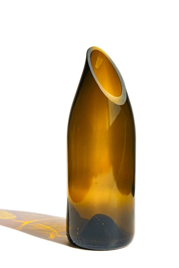 Ethical Global Handcrafted Upcycled Glass Jug/Vase - Amber