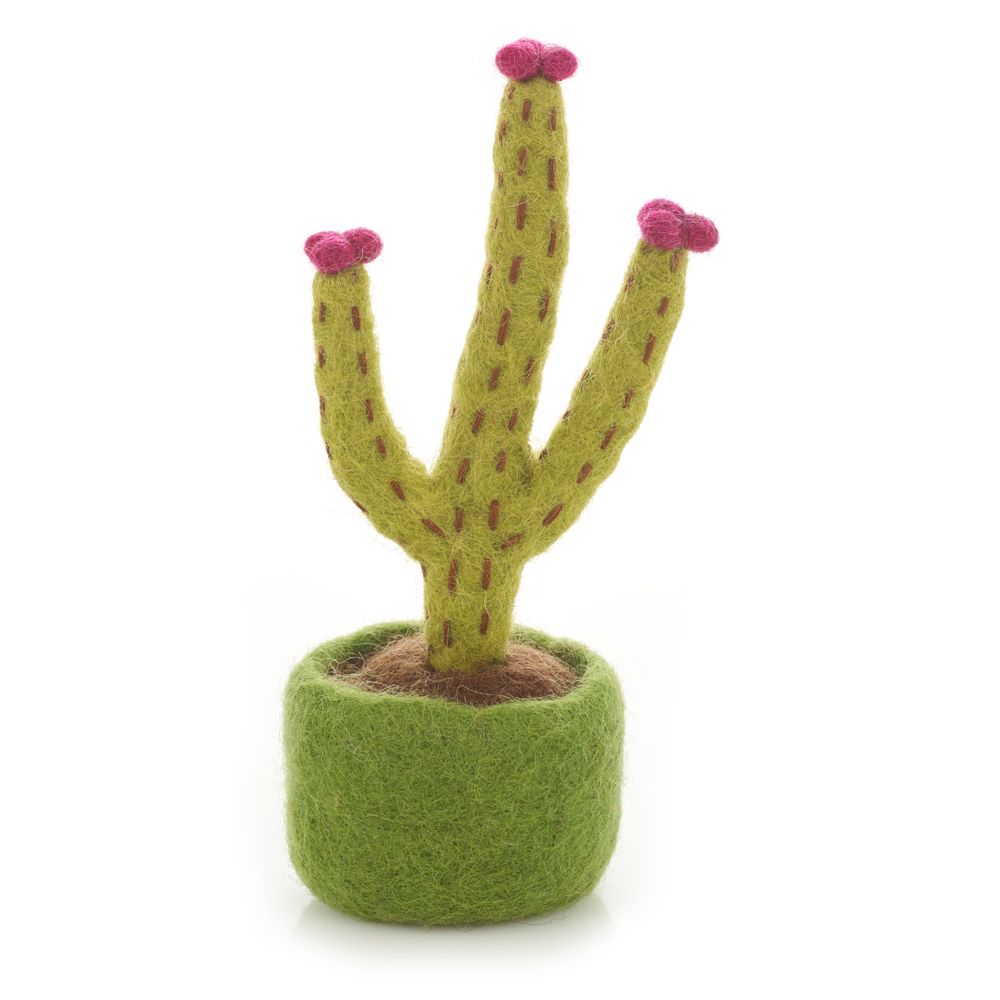 Felt So Good Blossoming Hedgehog Cactus Handmade Felt Plant
