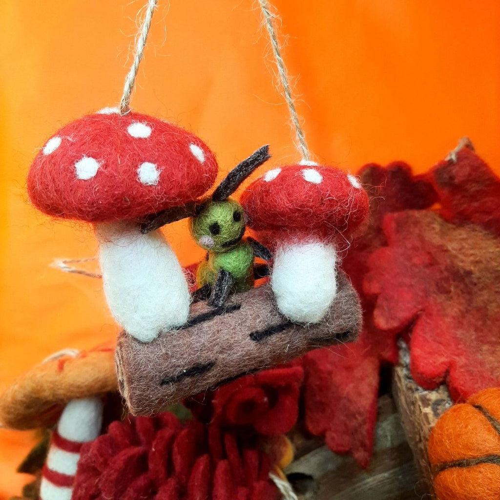 Felt So Good Handmade Felt Woodland Caterpillar Hanging Decoration Ornament