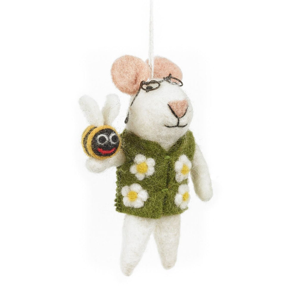 Felt So Good Issac Mouse Felted Ornament