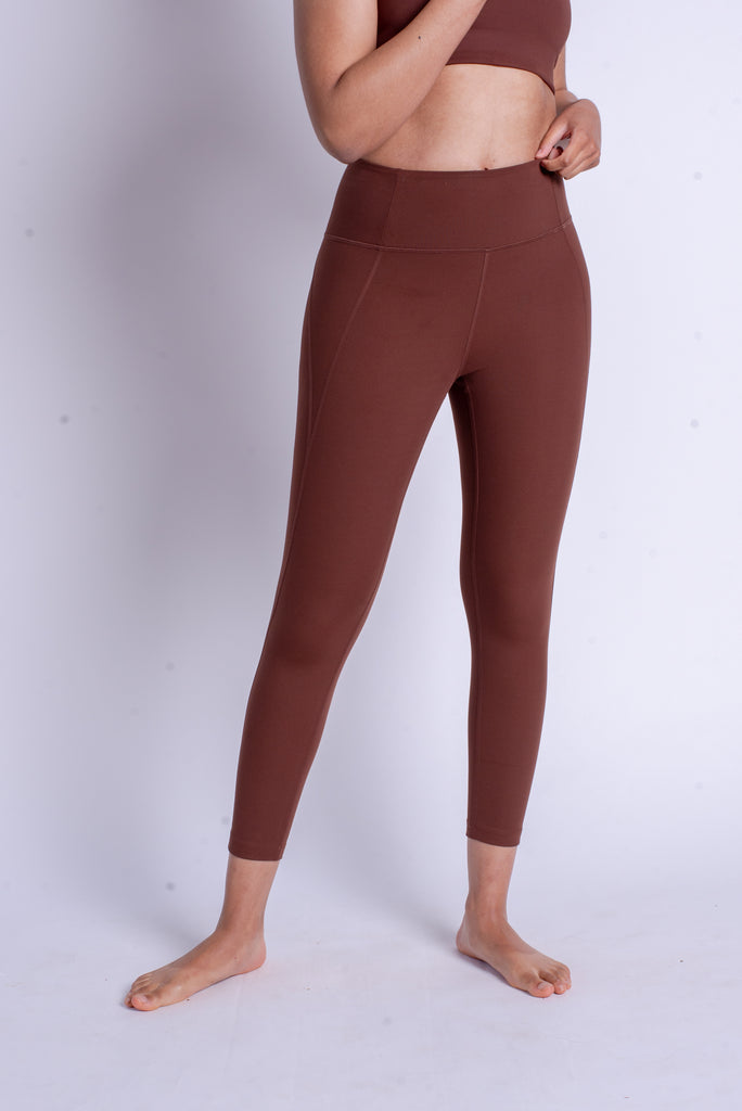 Girlfriend Collective 78 Length Compressive High-Rise Legging - ESSENTIAL COLOR Earth