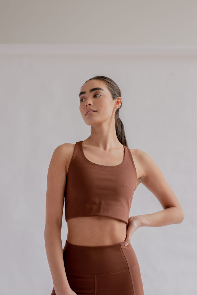 Girlfriend Collective Paloma Racerback Sports Bra - ESSENTIAL COLOR Earth