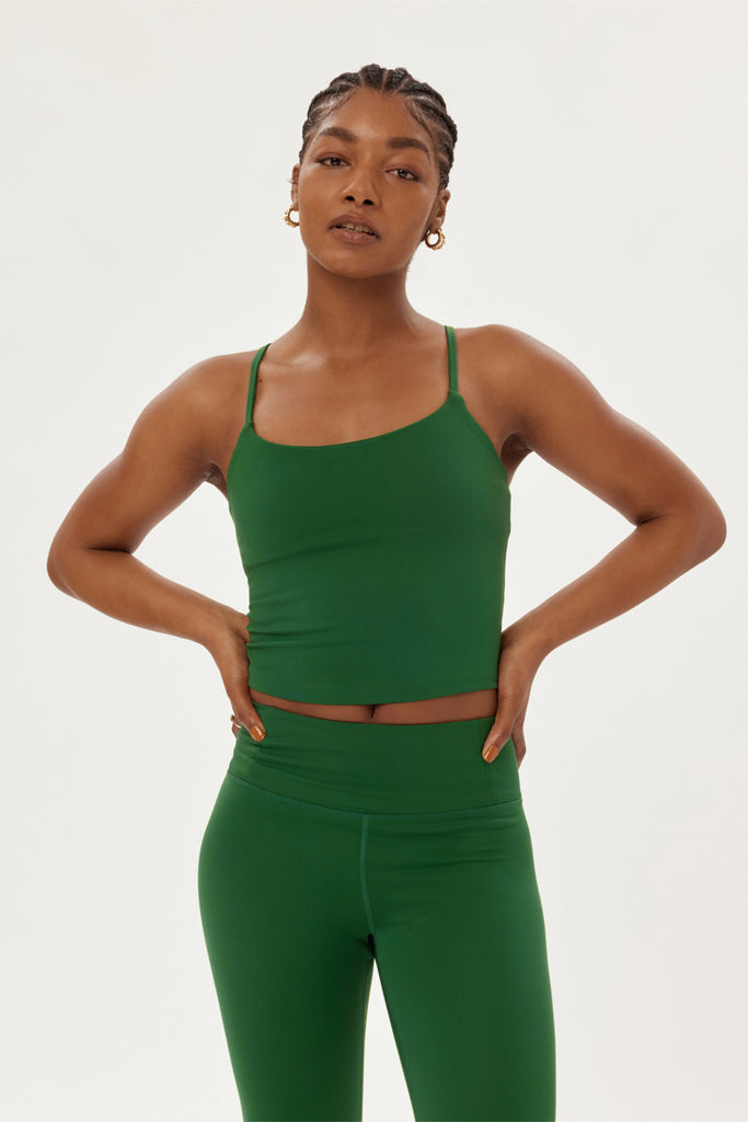 Girlfriend Collective Recycled FLOAT Willa Strappy Tank - Amazon Green