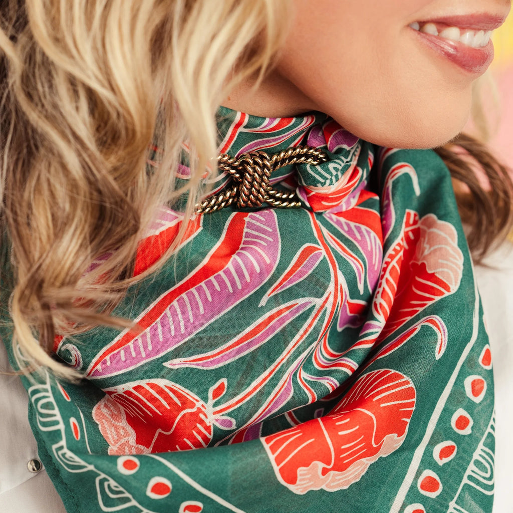 Handker Bandanas Rope Brass Bandana Slide