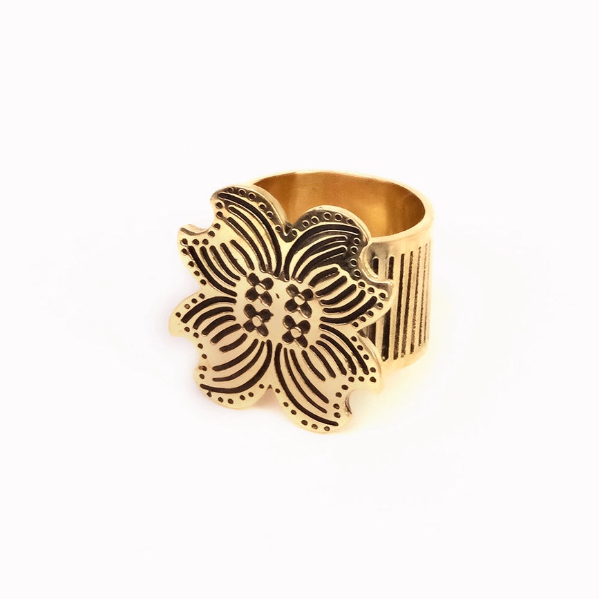 Handker Bandanas Amy Brass Bandana Ring