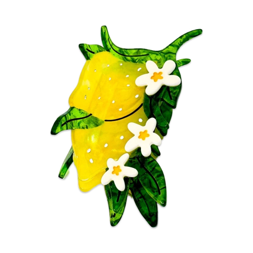 Jenny Lemons Large Lemon and Flowers Hair Claw