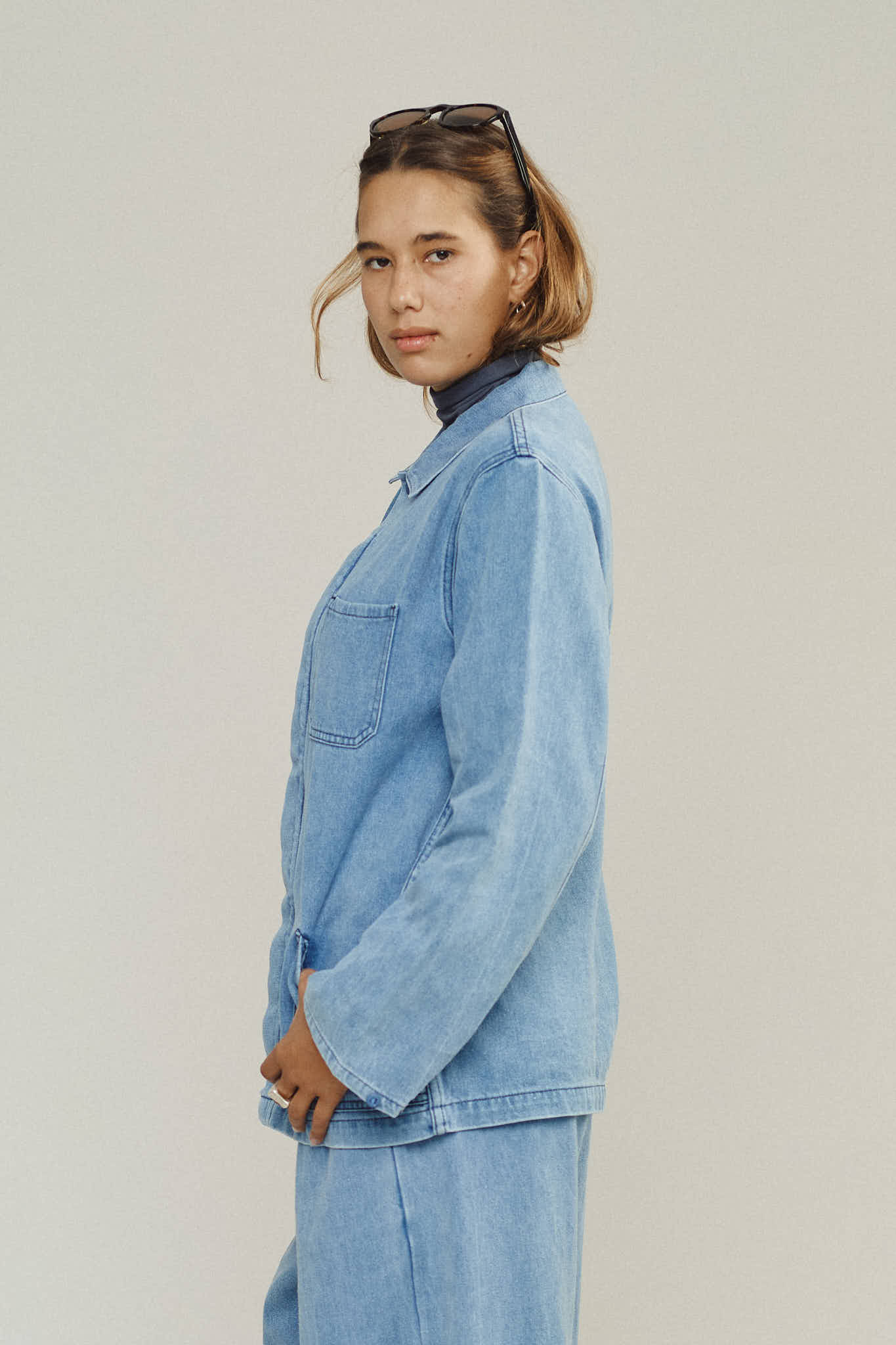 ジャンパルー Jungmaven Hemp Cotton Olympia Jacket in Light Denim – Terra