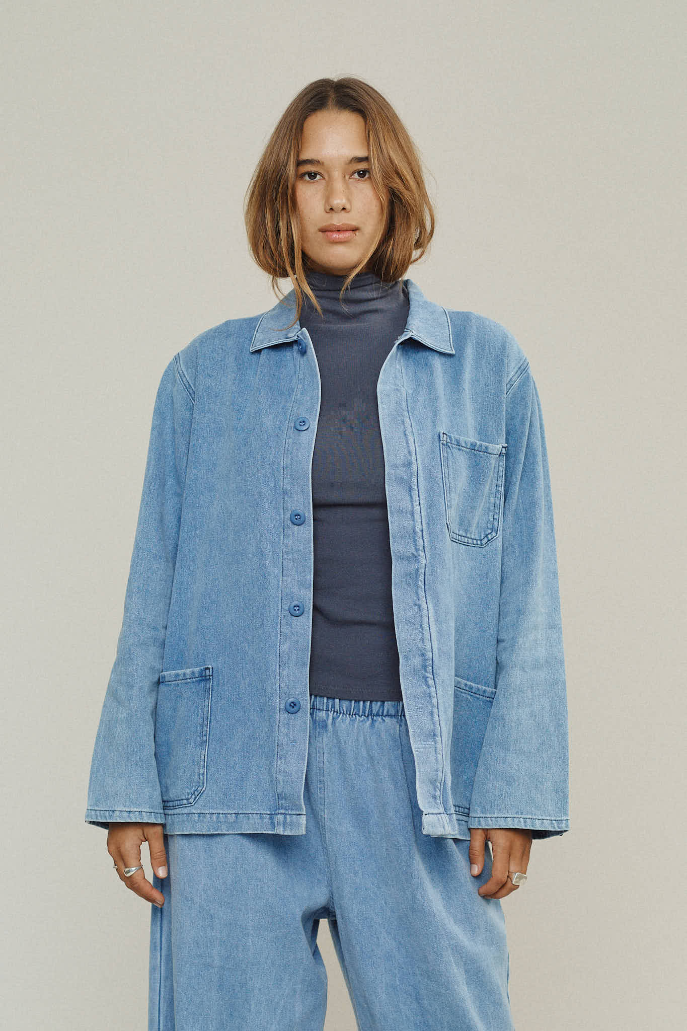 Jungmaven Hemp Cotton Olympia Jacket in Light Denim – Terra