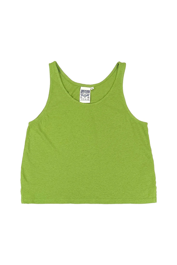 Jungmaven Paige Lightweight Hemp Cropped Tank Top - Dark Matcha