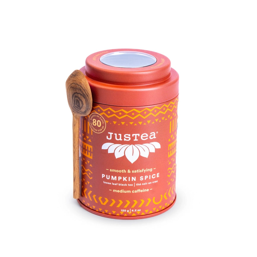 JusTea SEASONAL Pumpkin Spice Loose Tea Tin with Spoon