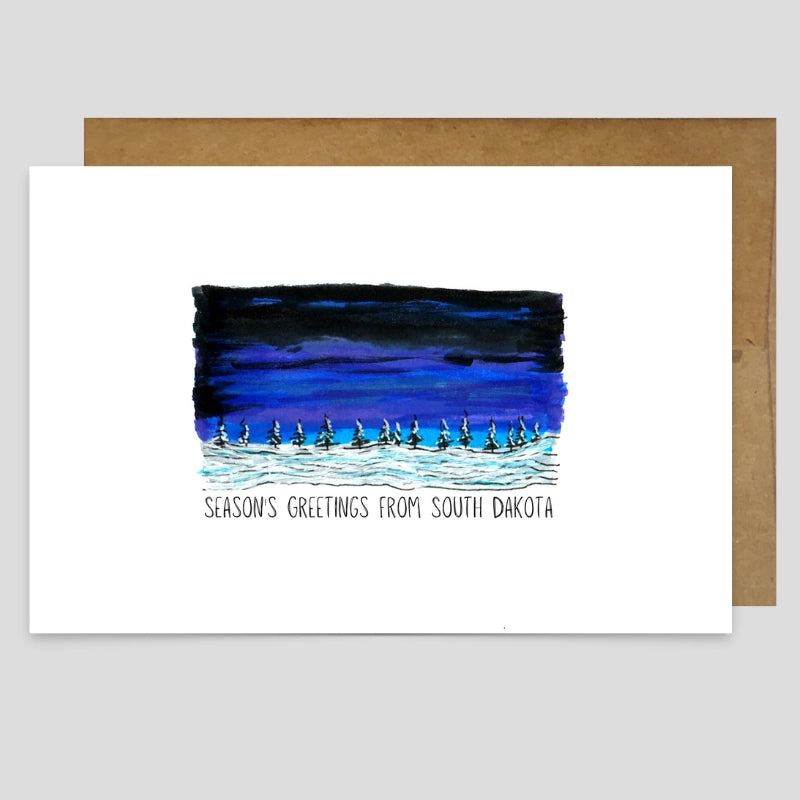 Kevin & Kaia Local Artist Greeting Card - Season's Greetings from South Dakota
