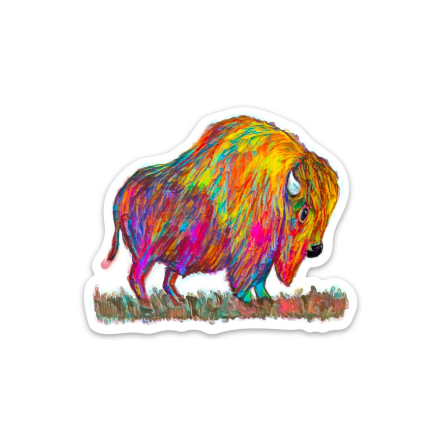 Kevin & Kaia Sticker - Painted Buffalo - Local Artist