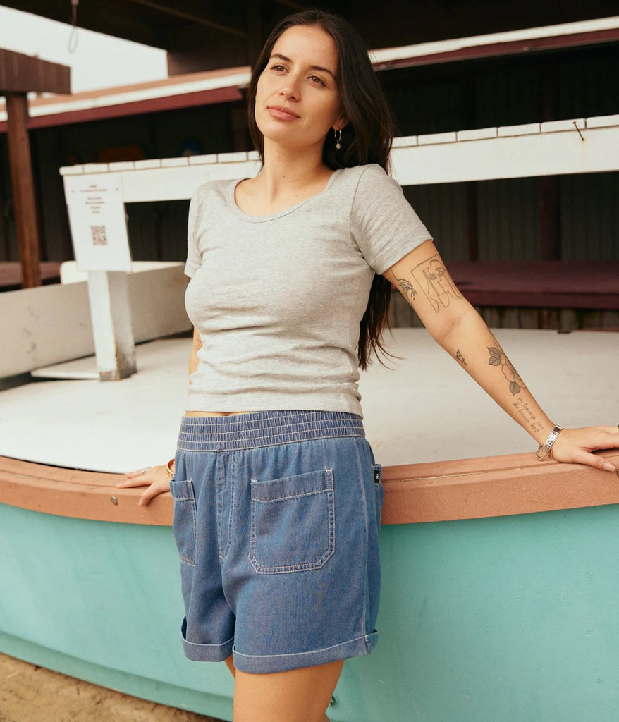 Known Supply 100% GOTS Certified Organic Cotton Wimberly Short in Dark Wash