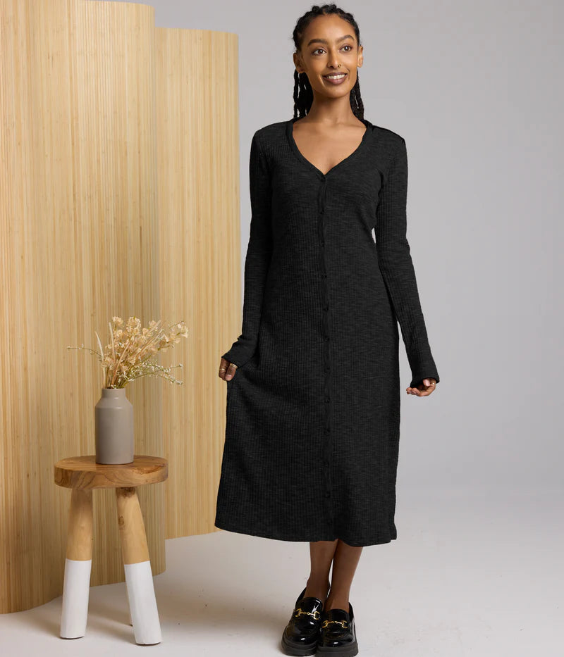 white christmas dresses Ceres Organic Cotton Midi Dress Black – TOVE Studio