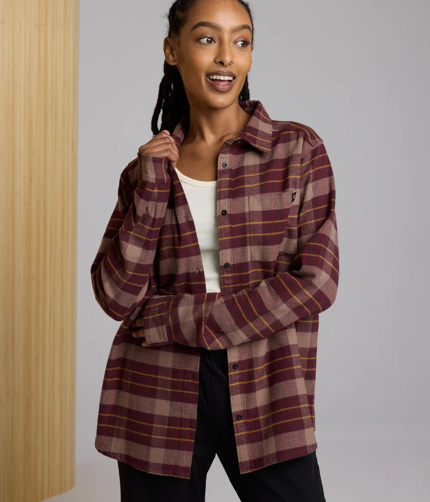 Known Supply 100% GOTS Organic Cotton Shiloh Flannel Top in Fudge