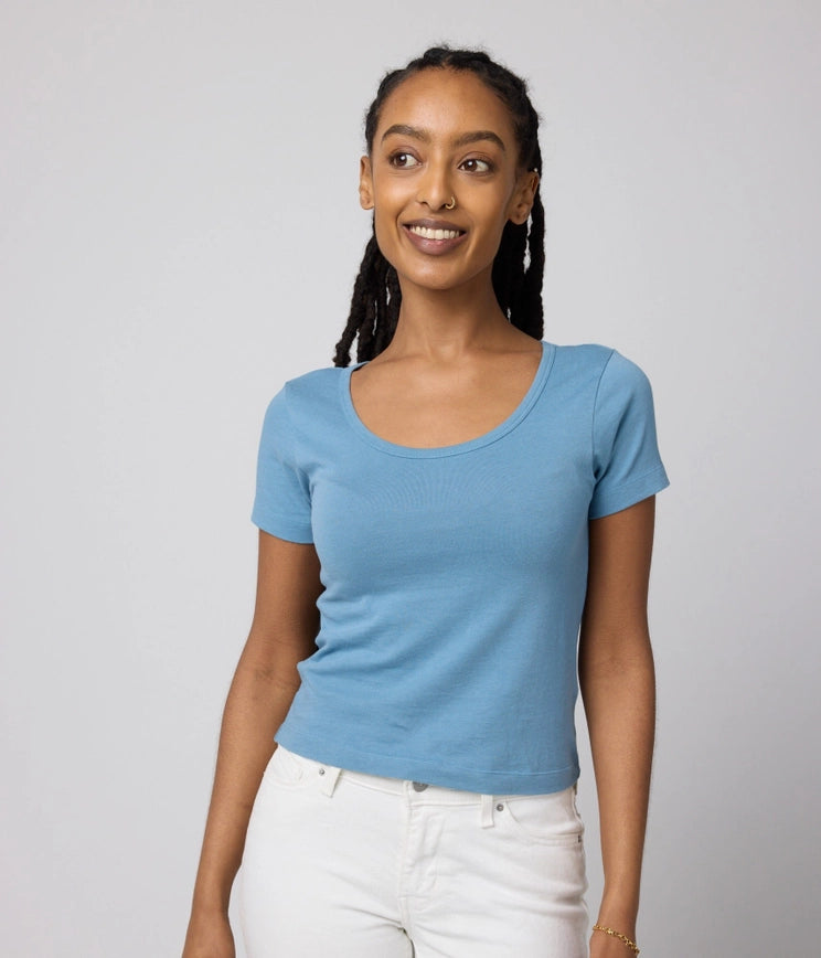 Known Supply 100% GOTs Certified Organic Cotton Slub ReGen Baby Tee in Slate