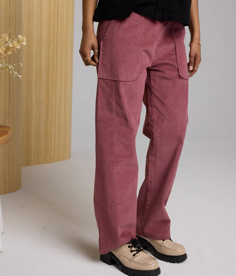 Known Supply 100% Organic Cotton Florence Corduroy Pant in Mulberry