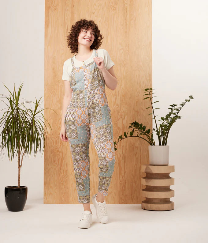 Known Supply 100% Organic Cotton Jersey Cadence Overall in Patchwork