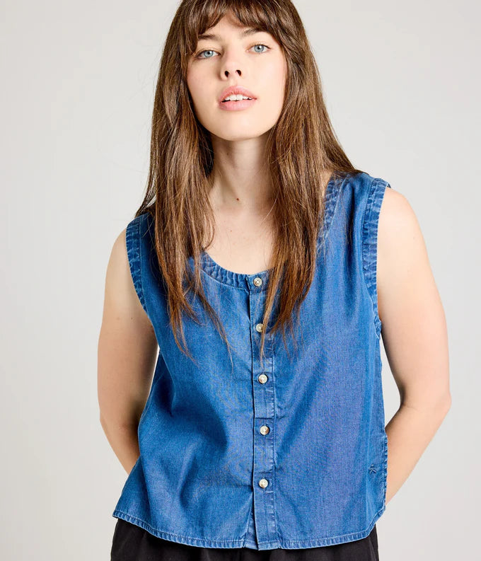 Known Supply 100% Tencel Demi Tank Top in Chambray