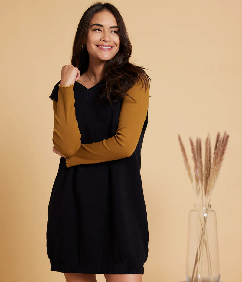 Known Supply Edna Sweater Dress in Black