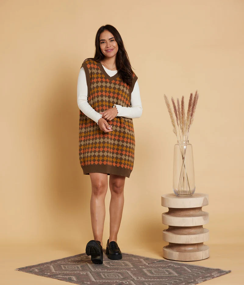 Known Supply Edna Sweater Dress in Teak Ombre