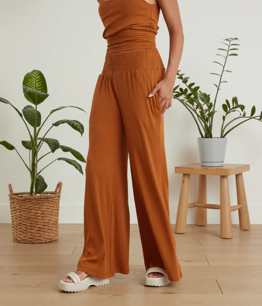 Known Supply GOTS Certified Organic Cotton Blend Waldo Pant in Camel