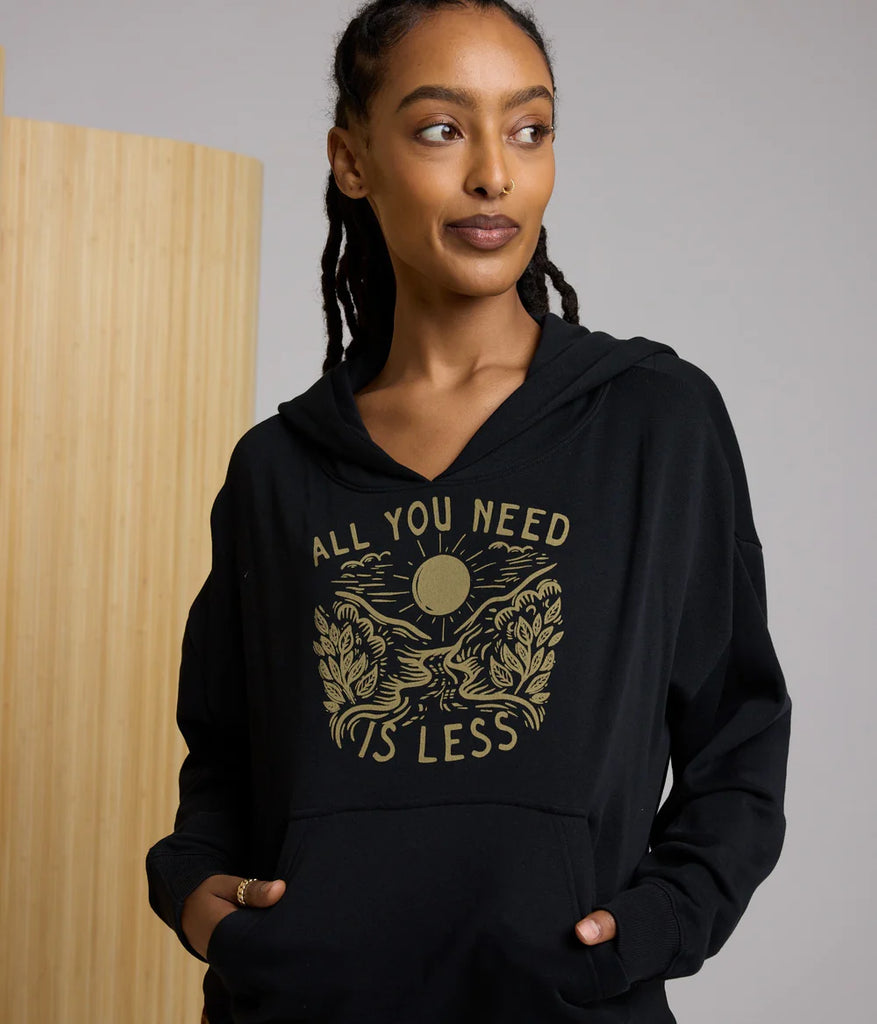 Known Supply GOTS Certified Organic Cotton Need Less Hoodie in Black