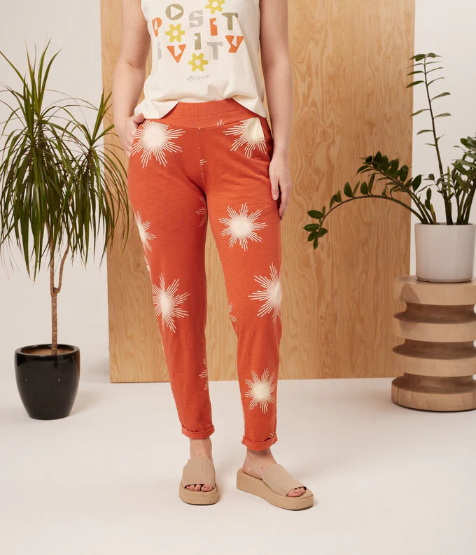 Known Supply GOTS Certified Organic Cotton Sequoia Pant in Chili Sunburst