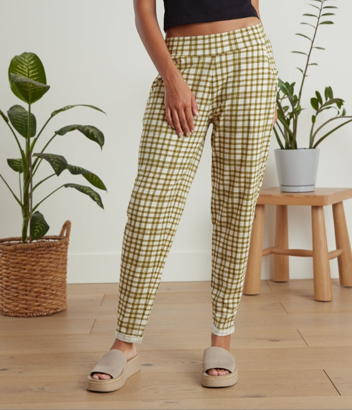 Known Supply GOTS Certified Organic Cotton Sequoia Pant in Olive Plaid
