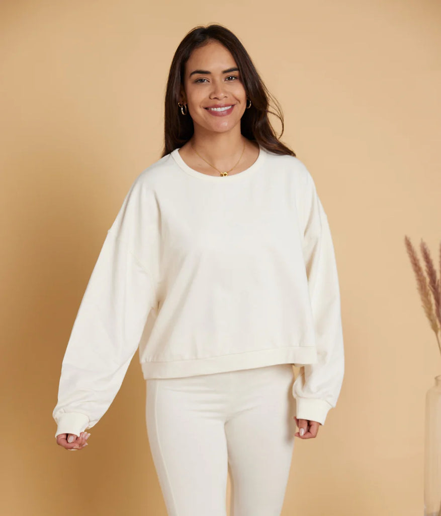 Known Supply Organic Cotton Ada Pullover in Pearl