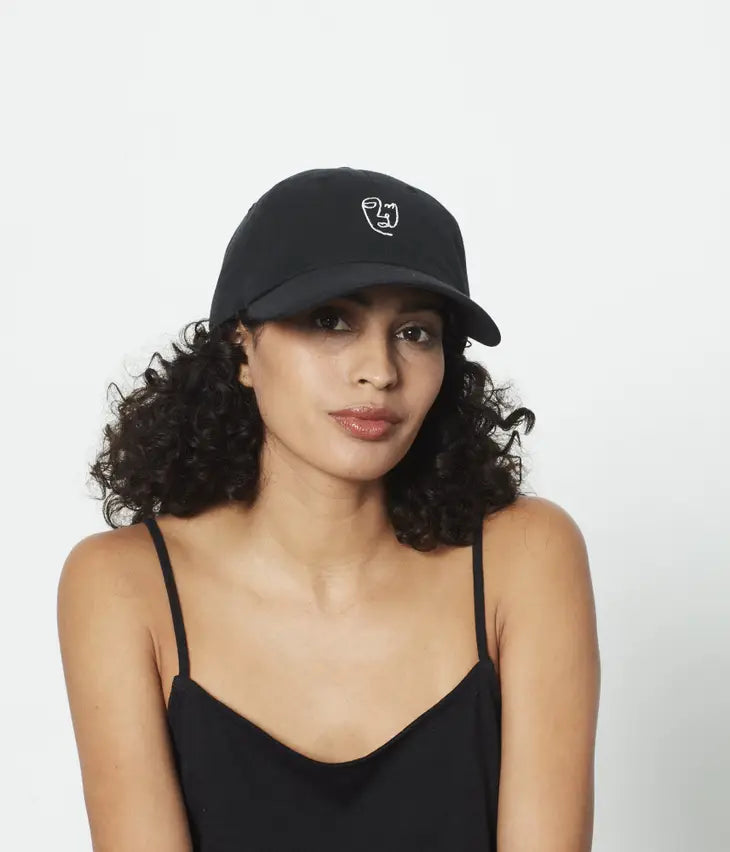 Known Supply Organic Cotton Face Line Dad Hat in Black