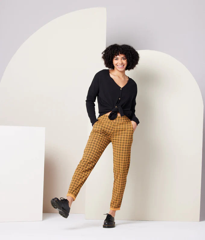 Known Supply Organic Cotton Sequoia Pant in Apricot Plaid