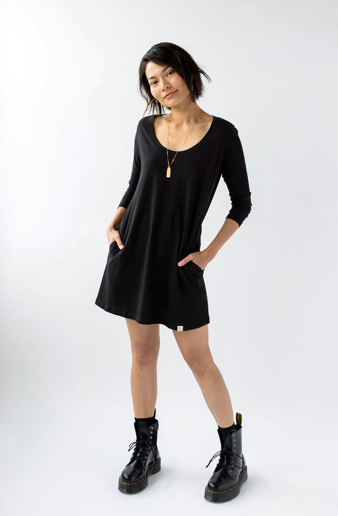 LOVETRUST Organic Cotton Jersey Misa Tee Dress - Black