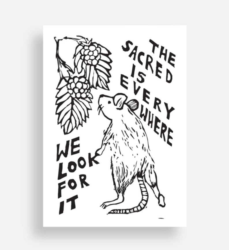 Lane Lloyd CoyoteSnout Vinyl Sticker - The Sacred Is Everywhere We Look For It