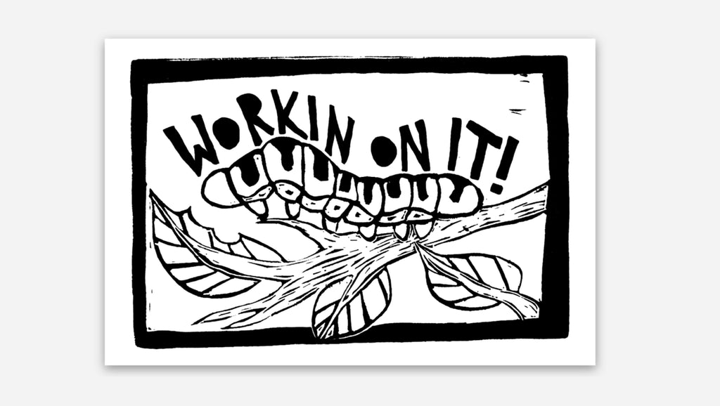 Lane Lloyd CoyoteSnout Vinyl Sticker - Workin' On It Caterpillar