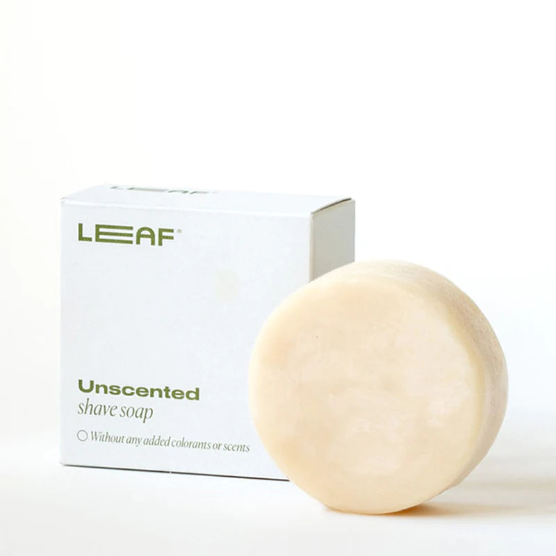 Leaf Shave Vegan Plastic-Free Shaving Soap Bar for Face Head and Body