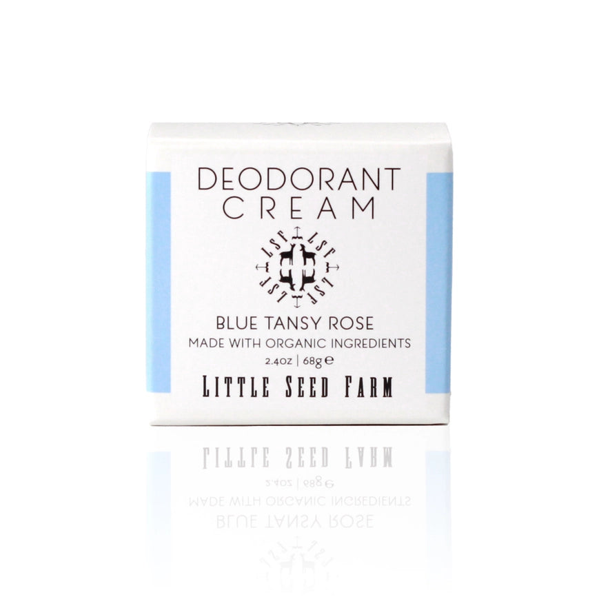 Little Seed Farm Natural Aluminum Free Organic Plastic Free Deodorant Cream in Blue Tansy Rose