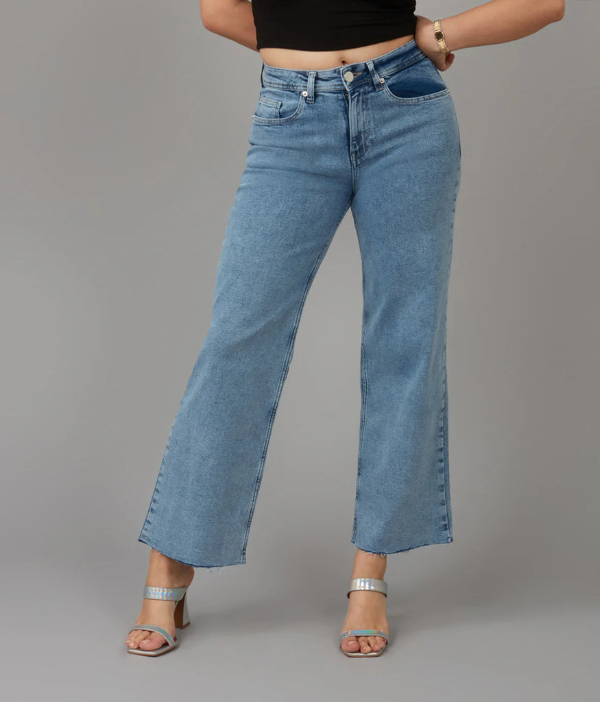 Lola Jeans Colette High Rise Wide Leg Denim Jean - Vintage Ice Blue